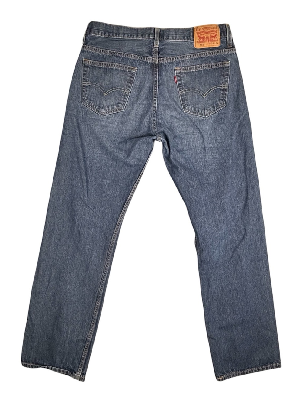 Levi's 569 Jeans Mens 34X34 Blue Loose Straight Denim Dark Wash Relaxed Baggy